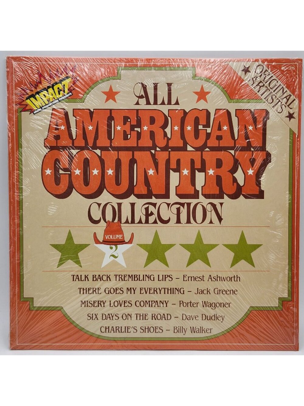 All American Country Collection Volume 2 Vinyl Record 1982 Impact Music BC-315